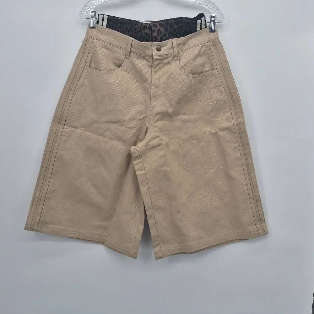Adidas Firebird Utility Jort Short Stone Khaki Leopard Size 14